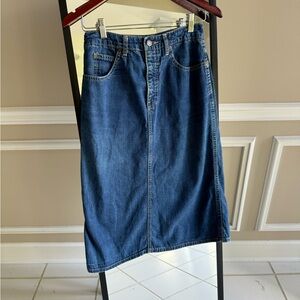 Vintage Calvin Klein Denim Midi Skirt